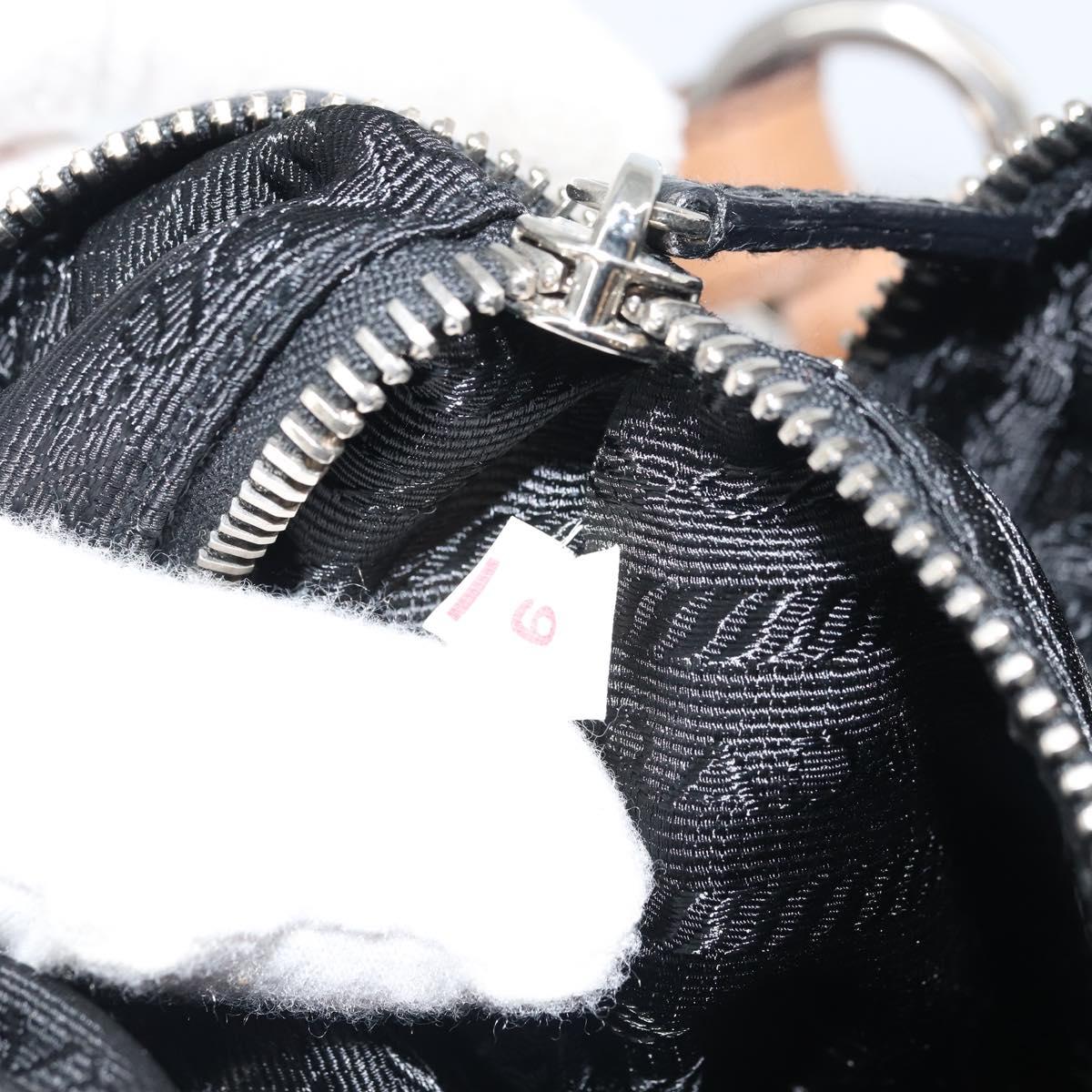 PRADA Shoulder Bag Nylon Black Silver Auth ka593