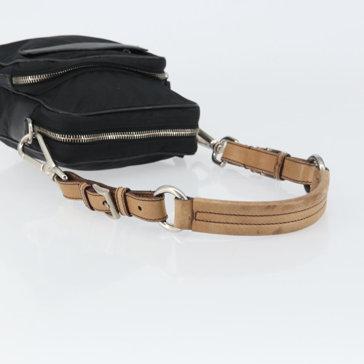 PRADA Shoulder Bag Nylon Black Silver Auth ka593
