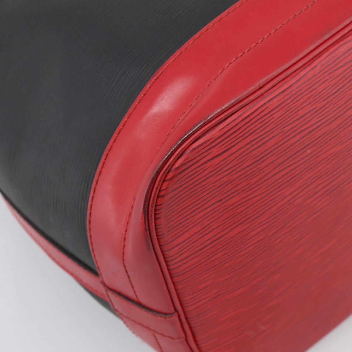 LOUIS VUITTON Epi Noe Shoulder Bag Bicolor Black Red M44017 LV Auth ka5936