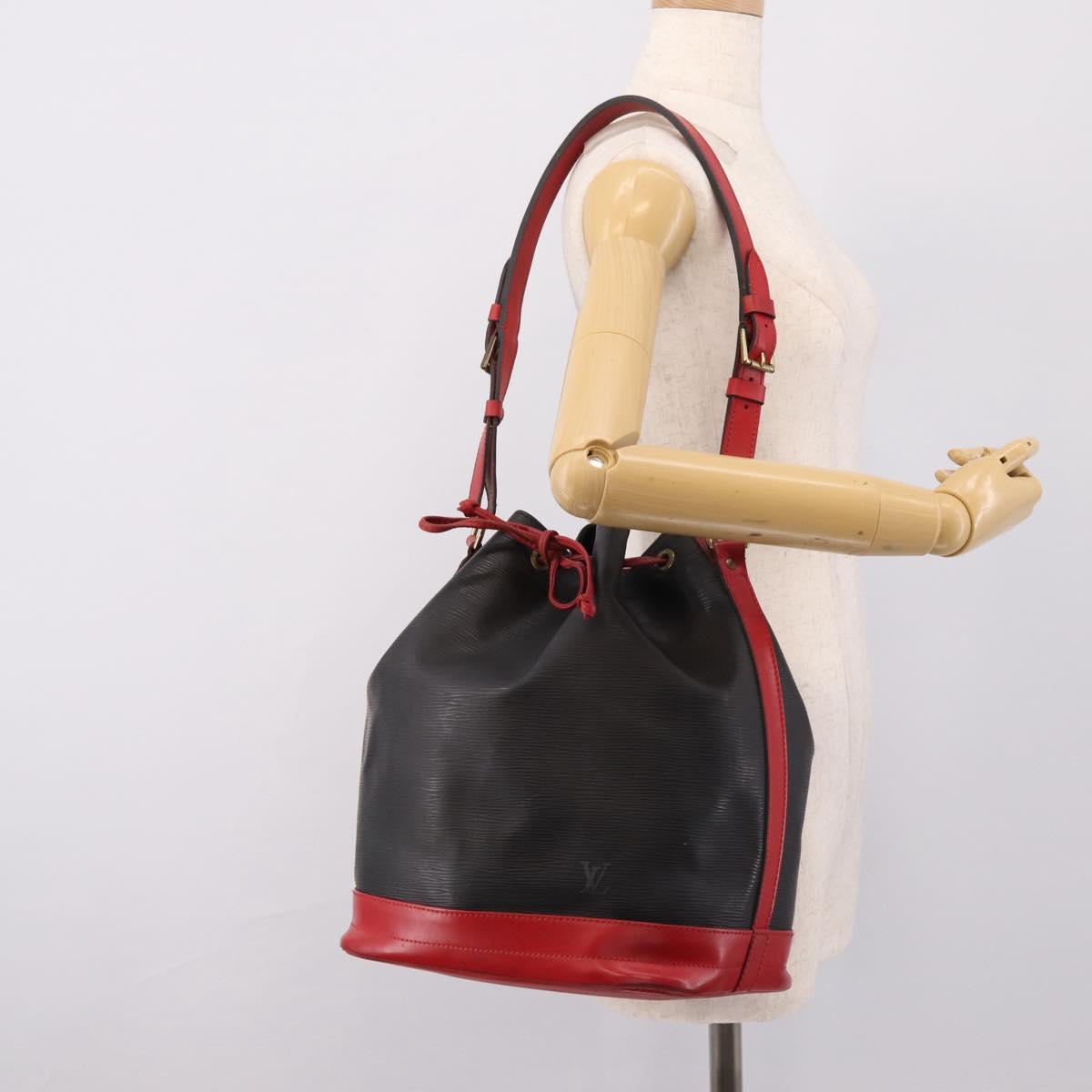 LOUIS VUITTON Epi Noe Shoulder Bag Bicolor Black Red M44017 LV Auth ka5936