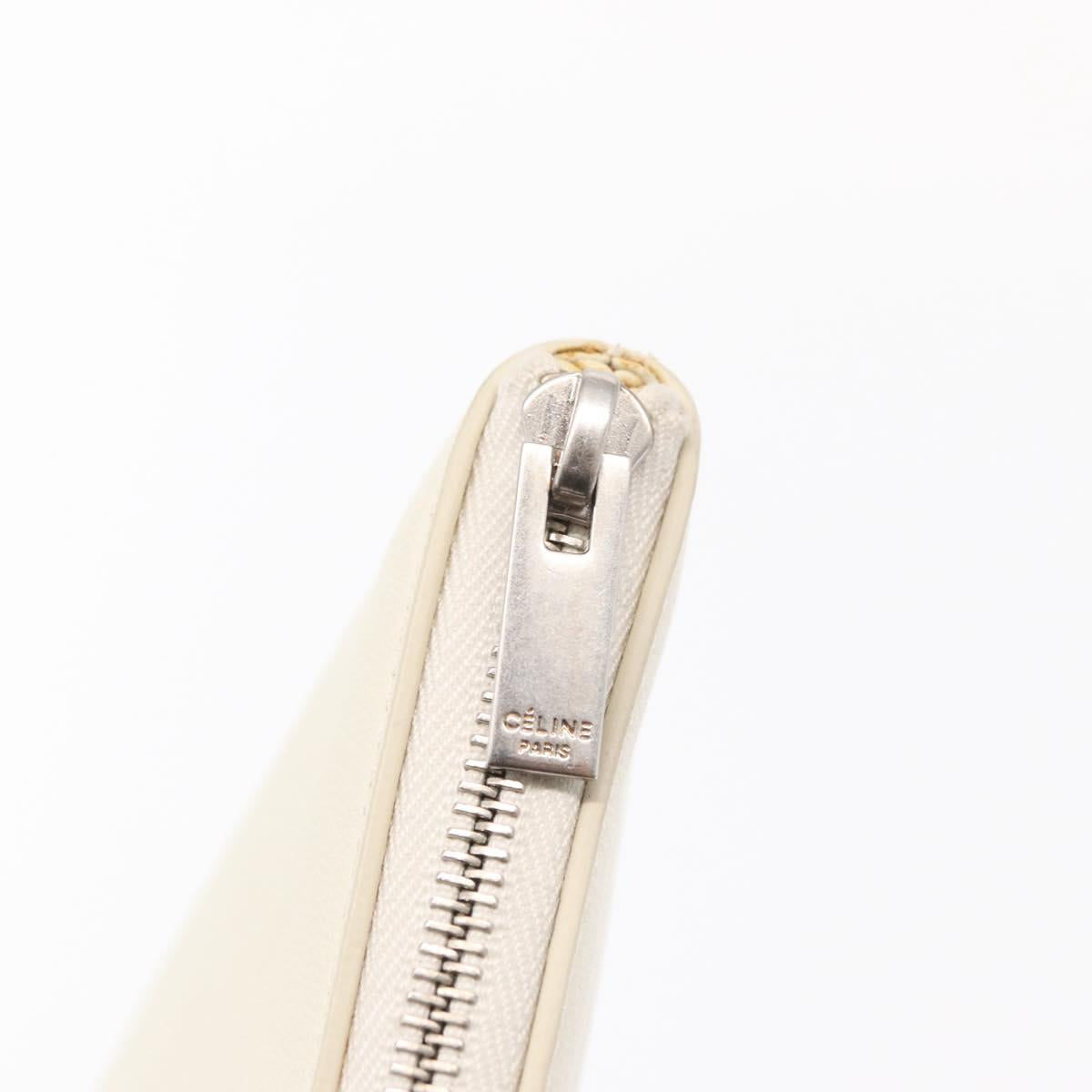 CELINE Clutch Bag Leather Purple Silver Auth ka594