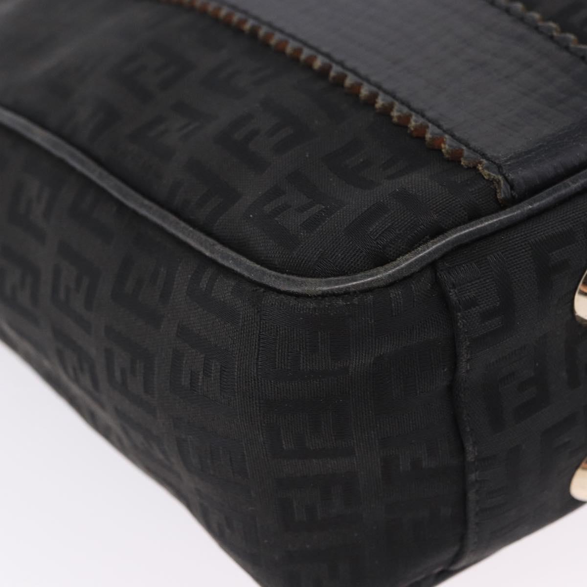 FENDI Zucchino Canvas Tote Bag Black Gold Auth ka5945