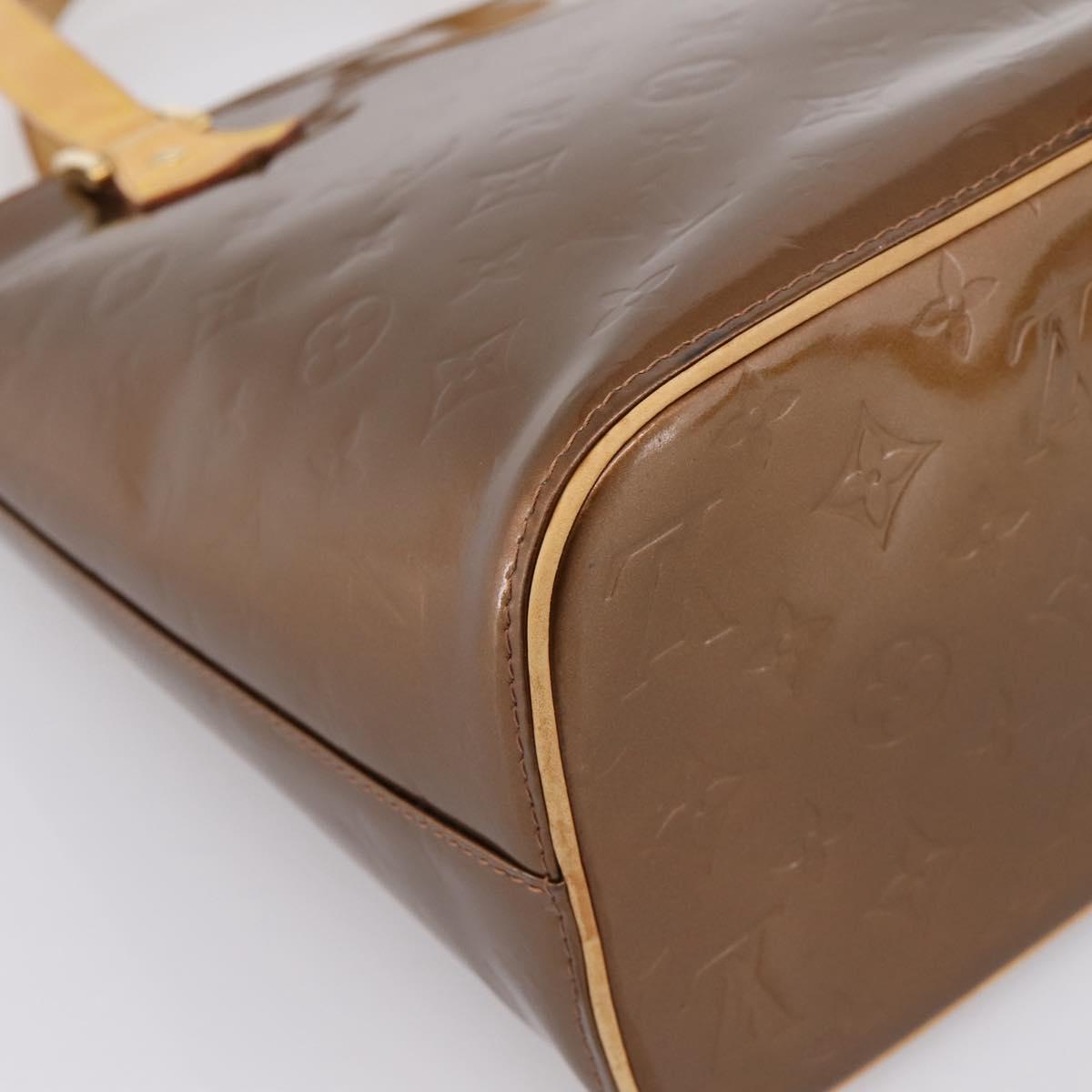 LOUIS VUITTON Monogram Vernis Houston Hand Bag Bronze M91122 LV Auth ka5947