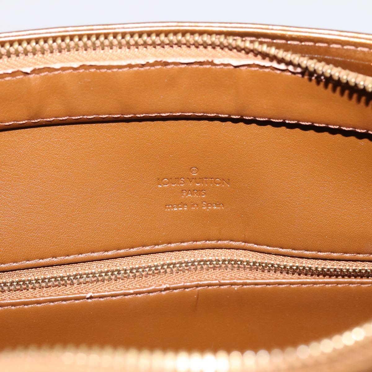 LOUIS VUITTON Monogram Vernis Houston Hand Bag Bronze M91122 LV Auth ka5947