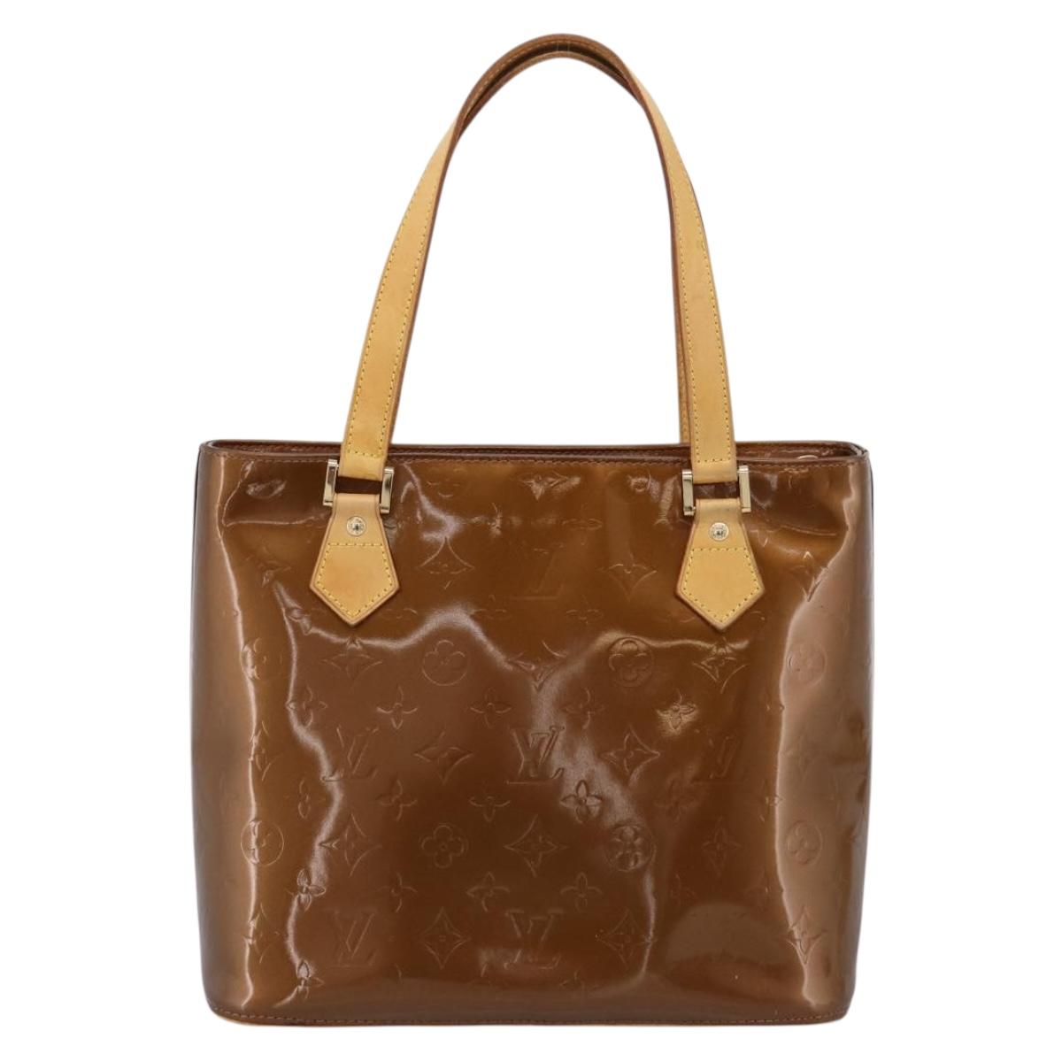 LOUIS VUITTON Monogram Vernis Houston Hand Bag Bronze M91122 LV Auth ka5947