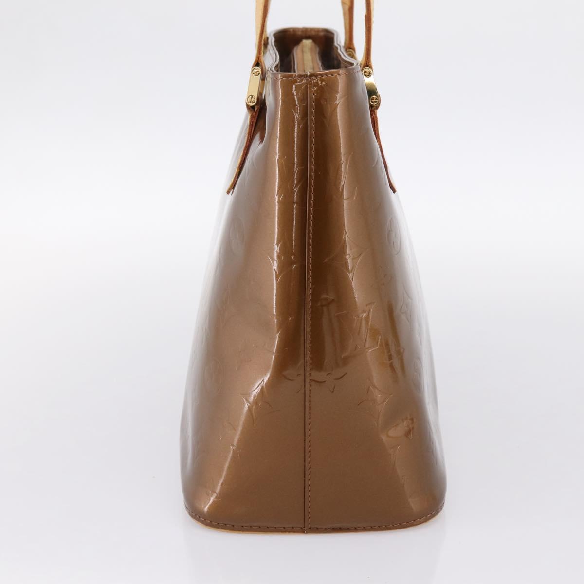 LOUIS VUITTON Monogram Vernis Houston Hand Bag Bronze M91122 LV Auth ka5947