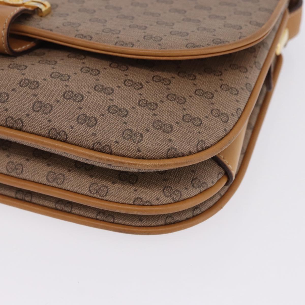 GUCCI Micro GG Supreme Shoulder Bag PVC Beige Gold 001 406 1780 Auth ka5952