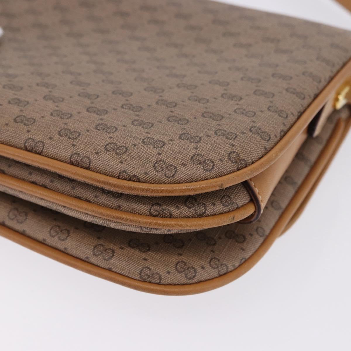 GUCCI Micro GG Supreme Shoulder Bag PVC Beige Gold 001 406 1780 Auth ka5952