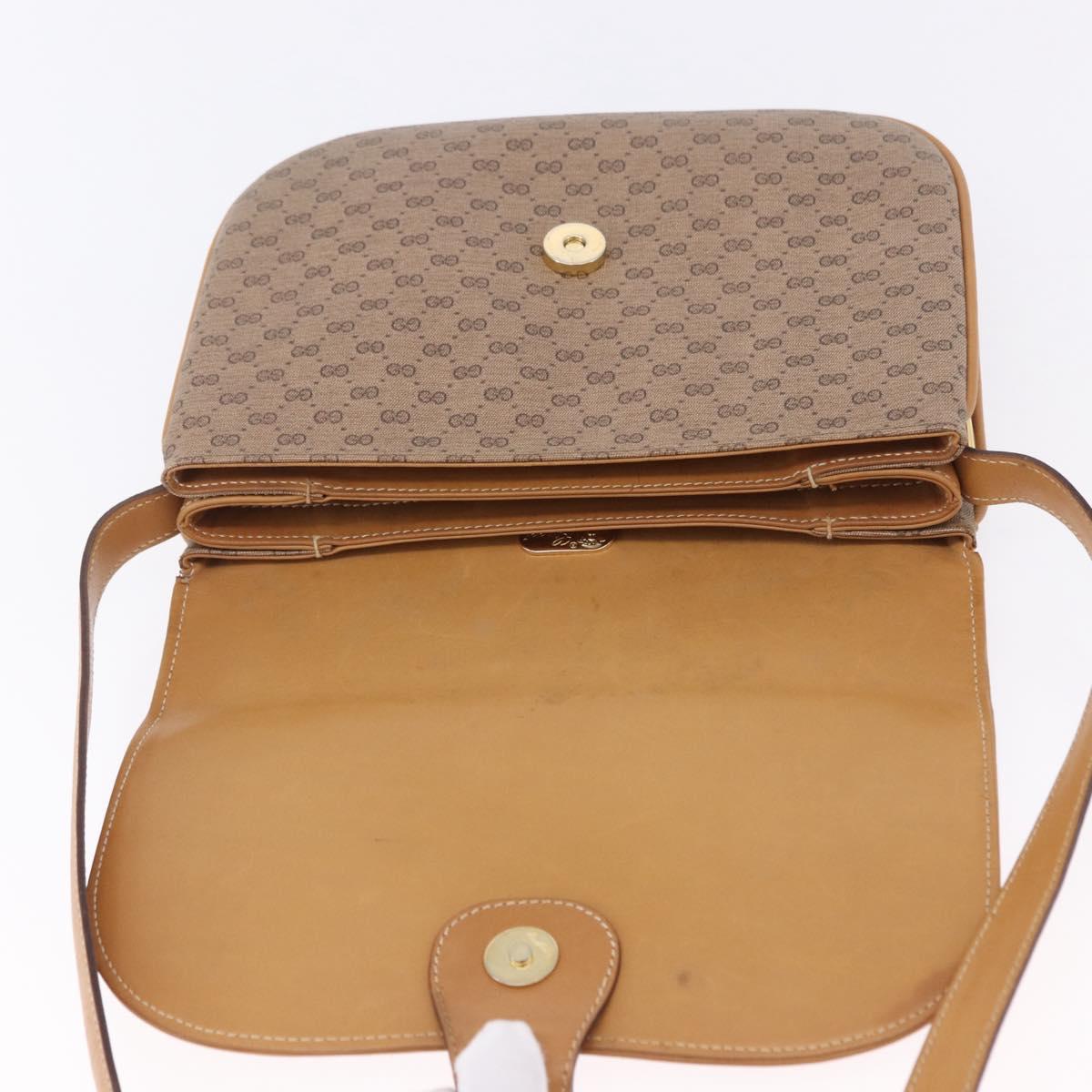 GUCCI Micro GG Supreme Shoulder Bag PVC Beige Gold 001 406 1780 Auth ka5952