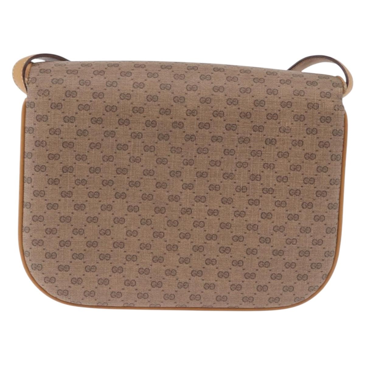 GUCCI Micro GG Supreme Shoulder Bag PVC Beige Gold 001 406 1780 Auth ka5952