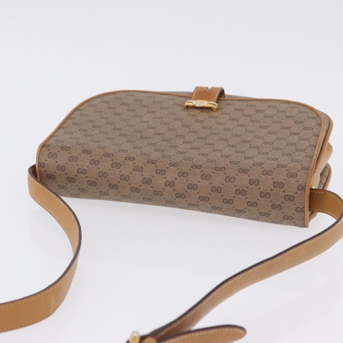 GUCCI Micro GG Supreme Shoulder Bag PVC Beige Gold 001 406 1780 Auth ka5952