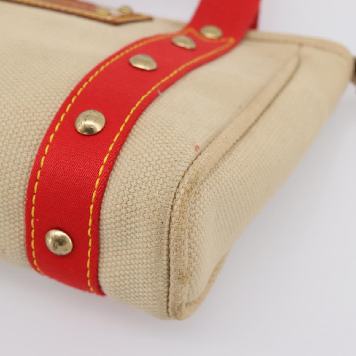LOUIS VUITTON Antigua Cabas PM Hand Bag Red Beige M40038 LV Auth ka5953