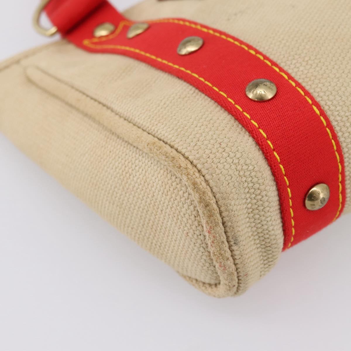 LOUIS VUITTON Antigua Cabas PM Hand Bag Red Beige M40038 LV Auth ka5953