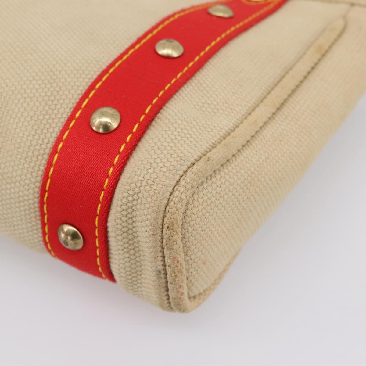 LOUIS VUITTON Antigua Cabas PM Hand Bag Red Beige M40038 LV Auth ka5953