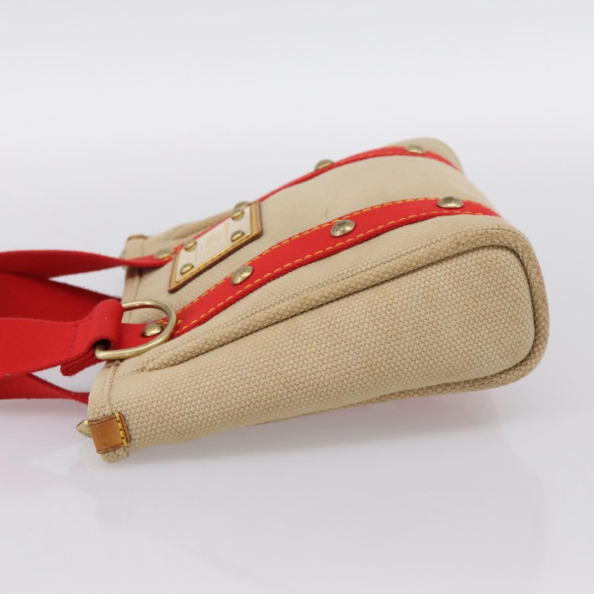 LOUIS VUITTON Antigua Cabas PM Hand Bag Red Beige M40038 LV Auth ka5953