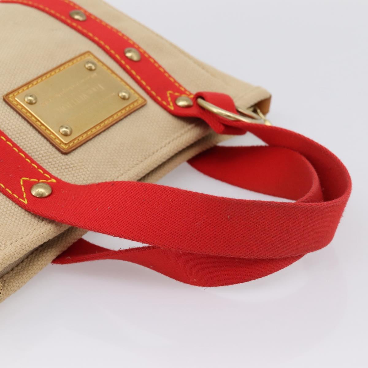 LOUIS VUITTON Antigua Cabas PM Hand Bag Red Beige M40038 LV Auth ka5953