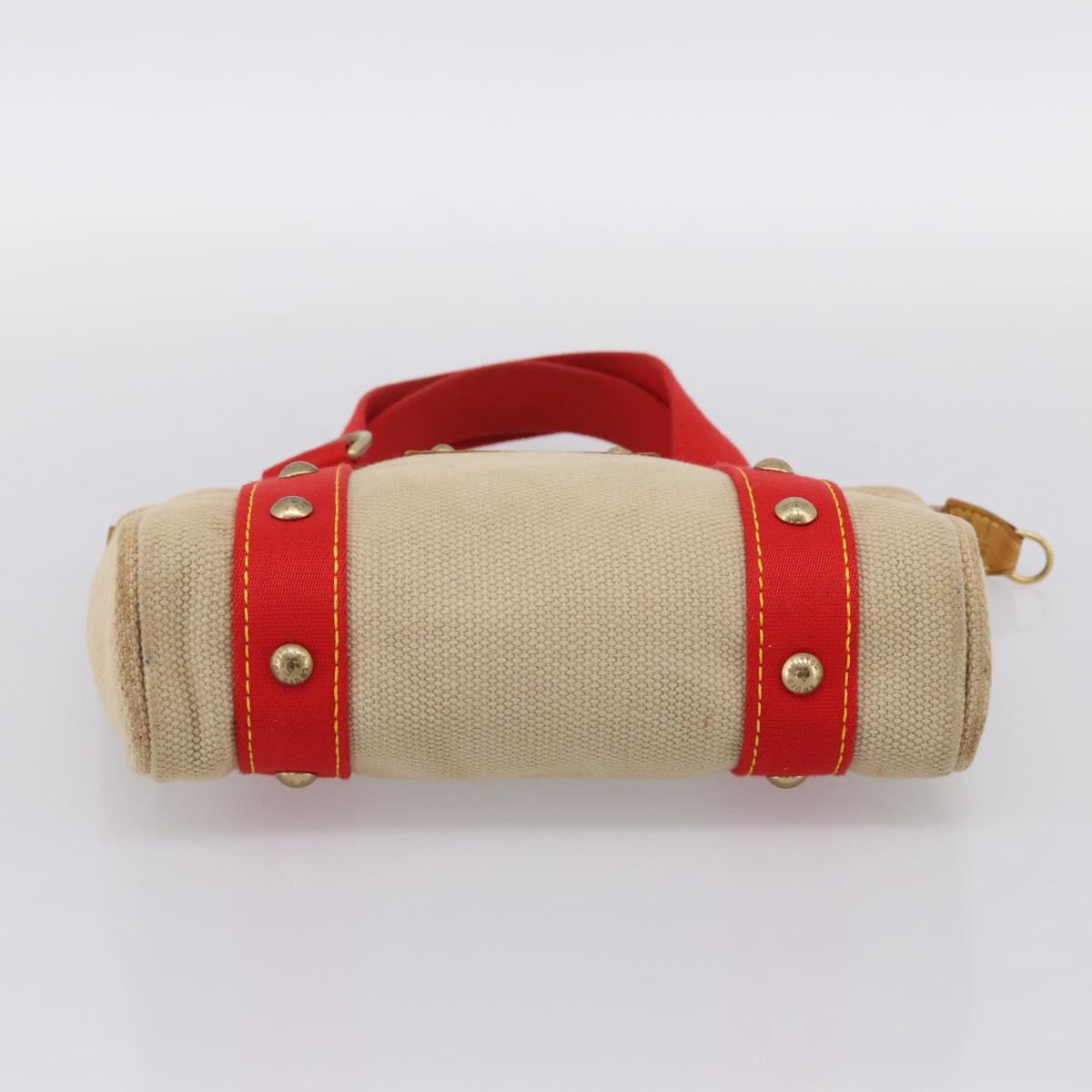 LOUIS VUITTON Antigua Cabas PM Hand Bag Red Beige M40038 LV Auth ka5953