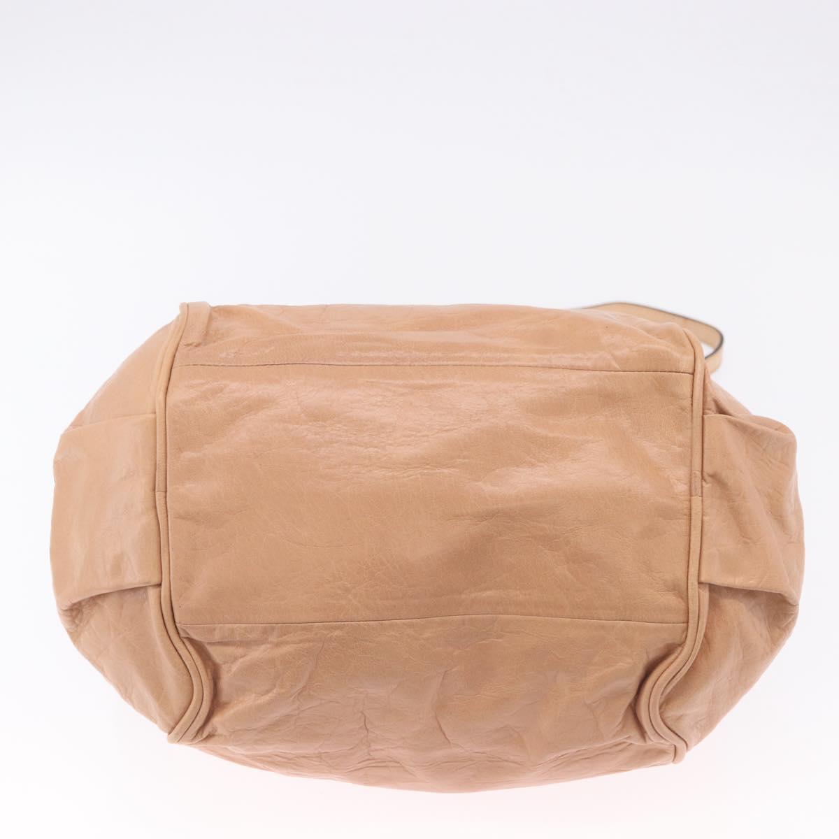 Chloe Etel Hand Bag Leather 2way Beige Gold Auth ka5954A