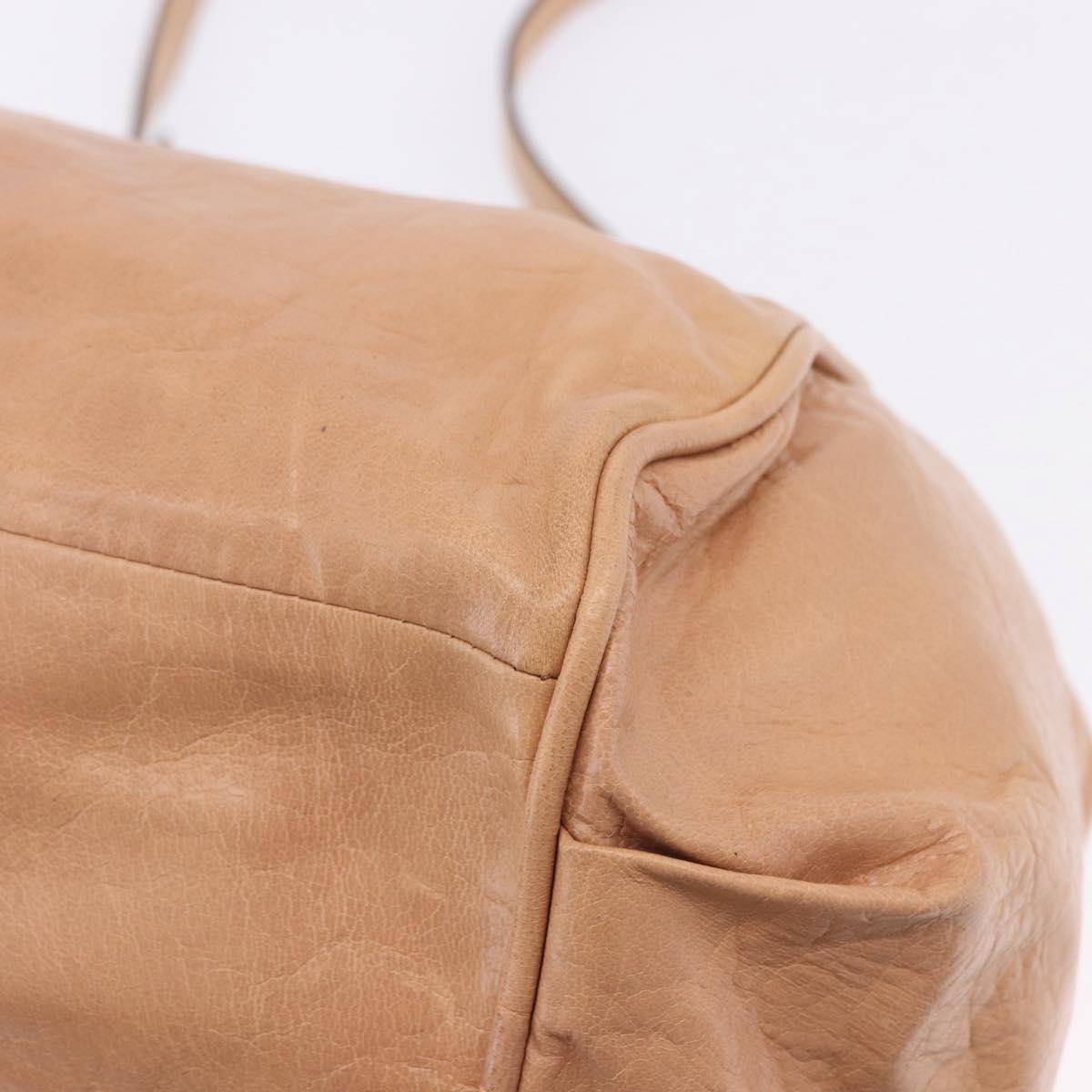 Chloe Etel Hand Bag Leather 2way Beige Gold Auth ka5954A