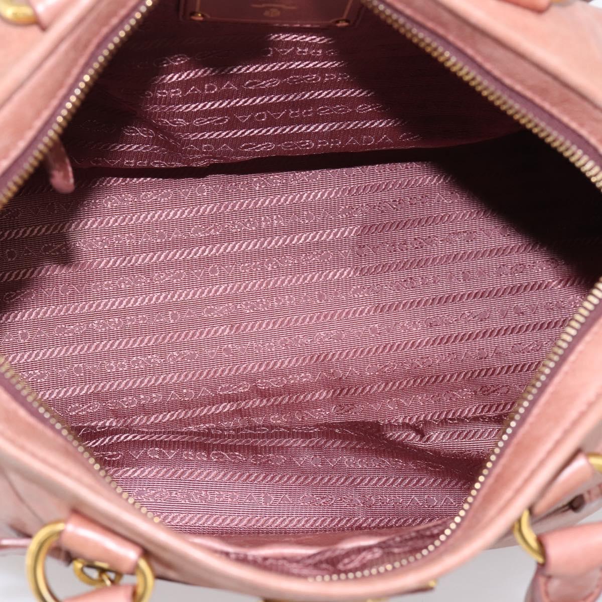 PRADA Hand Bag Leather 2way Pink Gold Auth ka5955V