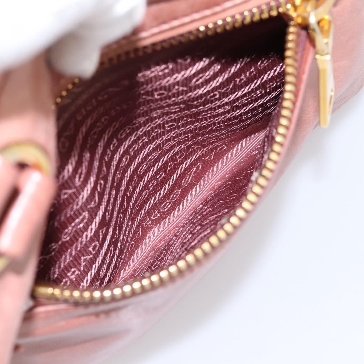 PRADA Hand Bag Leather 2way Pink Gold Auth ka5955V