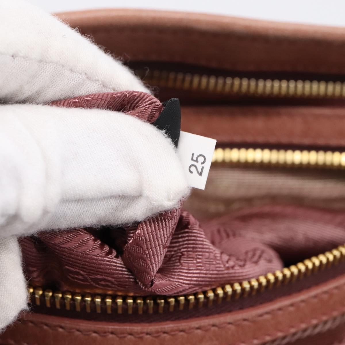 PRADA Hand Bag Leather 2way Pink Gold Auth ka5955V