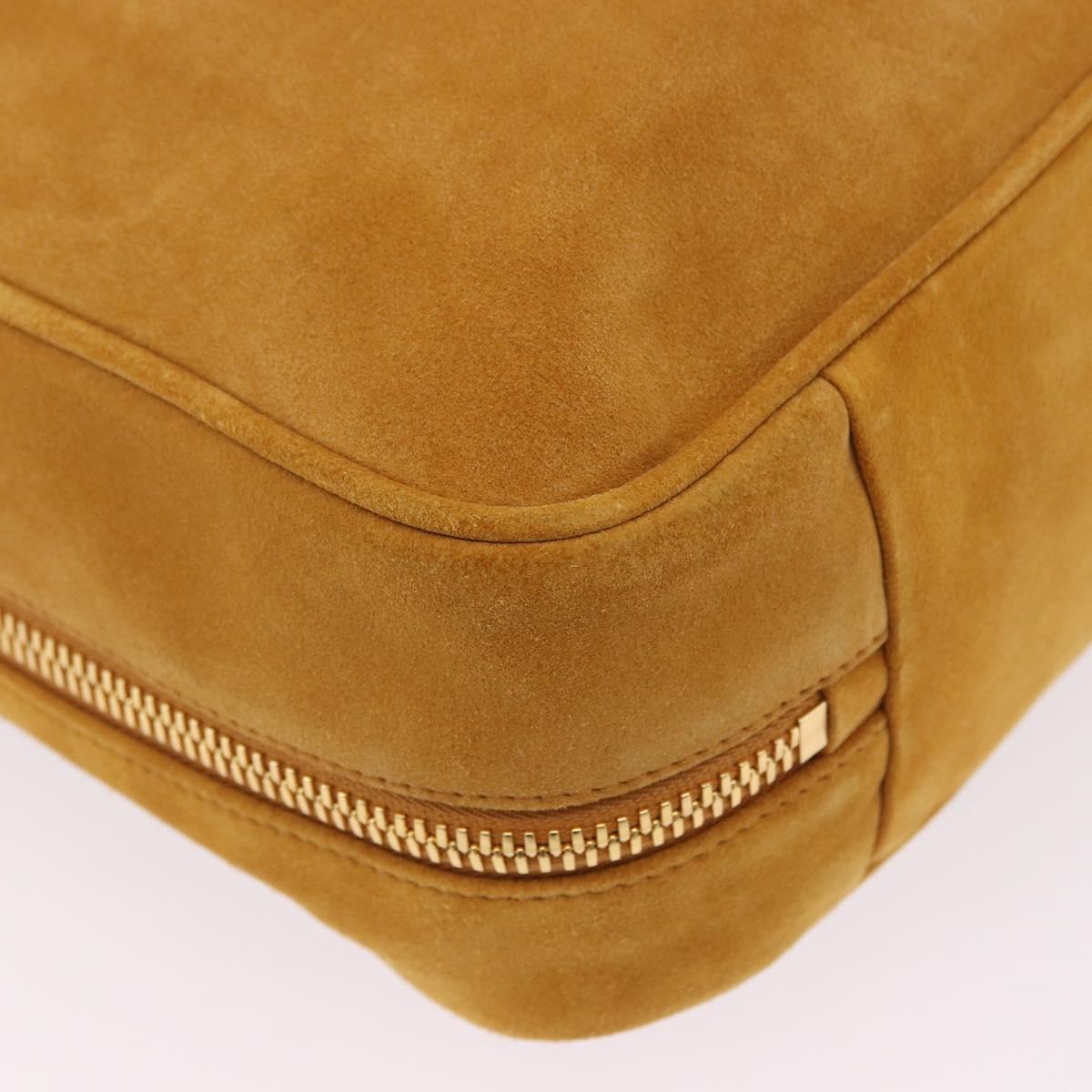 Miu Miu Beau Shoulder Bag Suede Yellow Gold Auth ka5957SAM