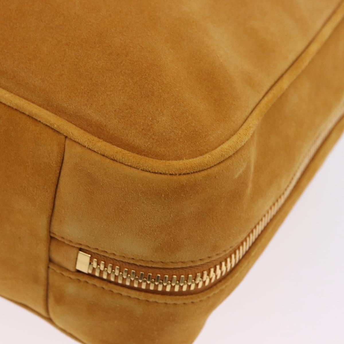 Miu Miu Beau Shoulder Bag Suede Yellow Gold Auth ka5957SAM