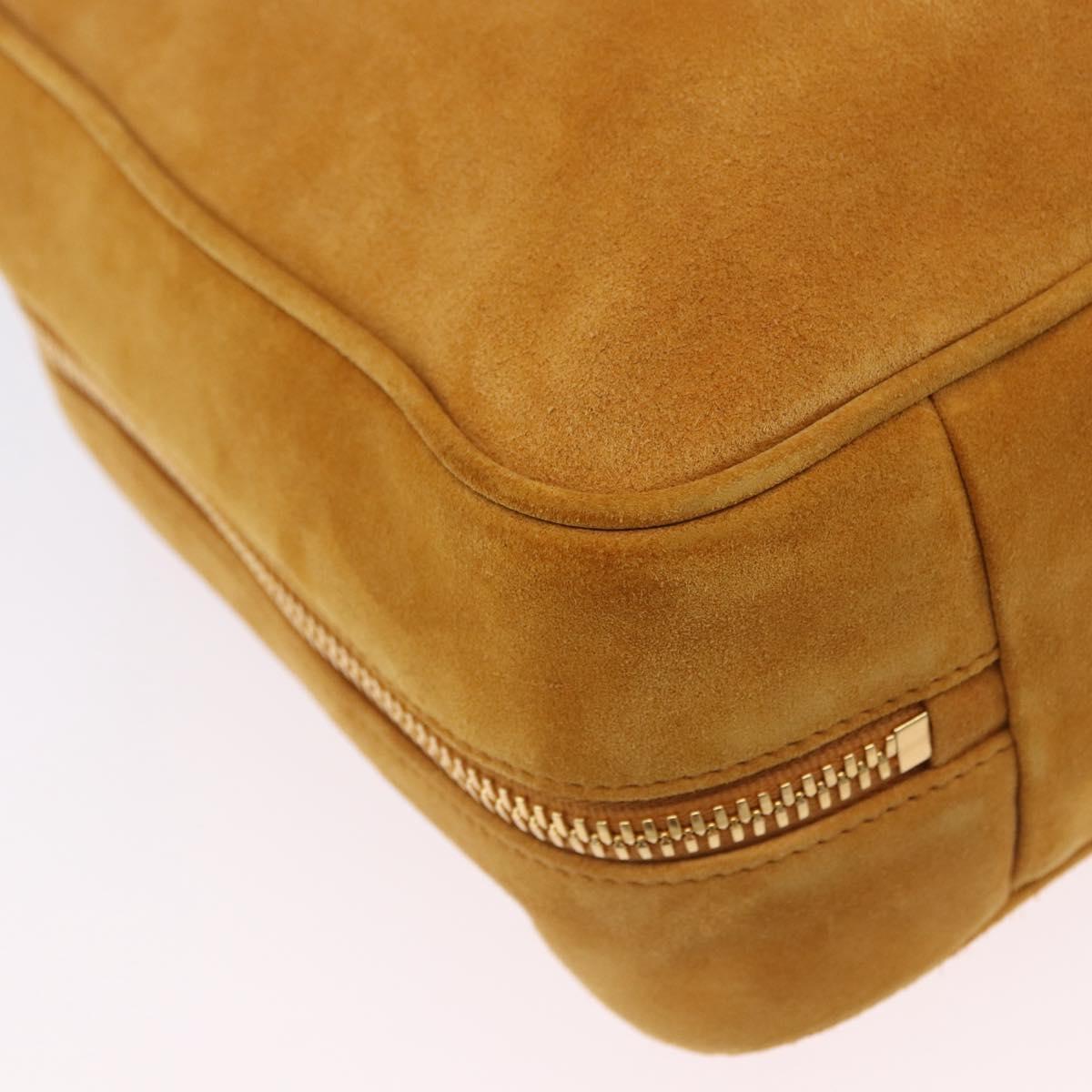 Miu Miu Beau Shoulder Bag Suede Yellow Gold Auth ka5957SAM