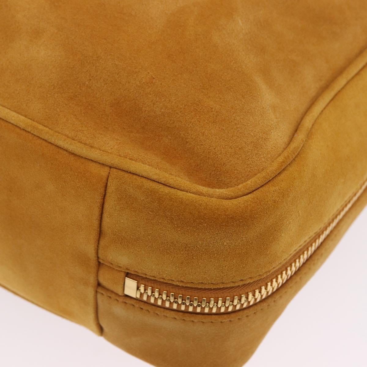 Miu Miu Beau Shoulder Bag Suede Yellow Gold Auth ka5957SAM