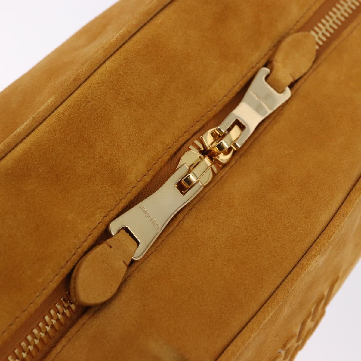 Miu Miu Beau Shoulder Bag Suede Yellow Gold Auth ka5957SAM