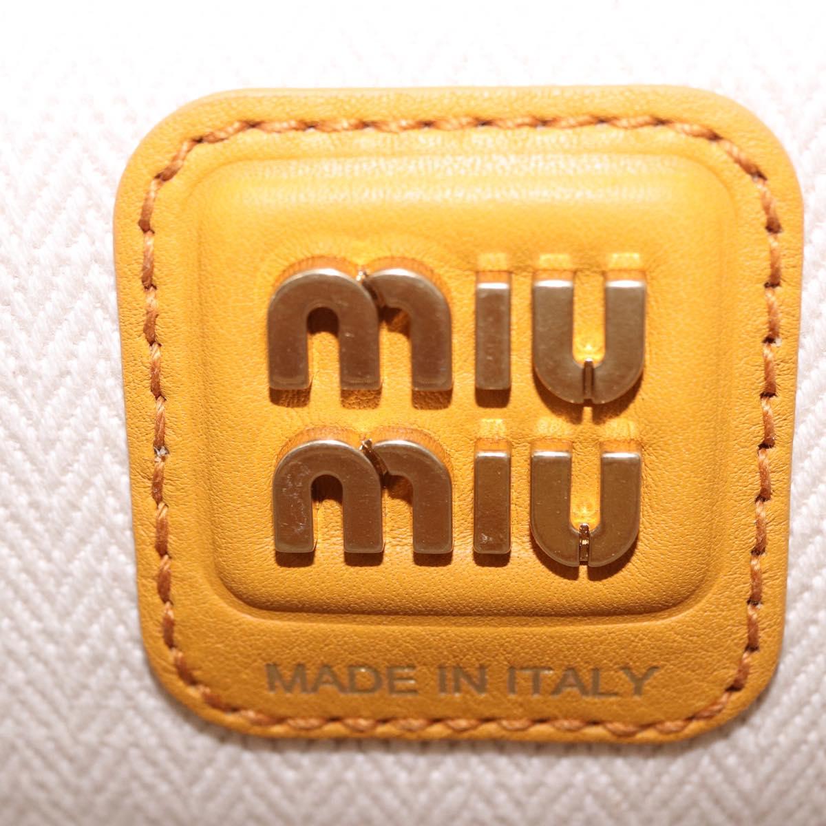 Miu Miu Beau Shoulder Bag Suede Yellow Gold Auth ka5957SAM
