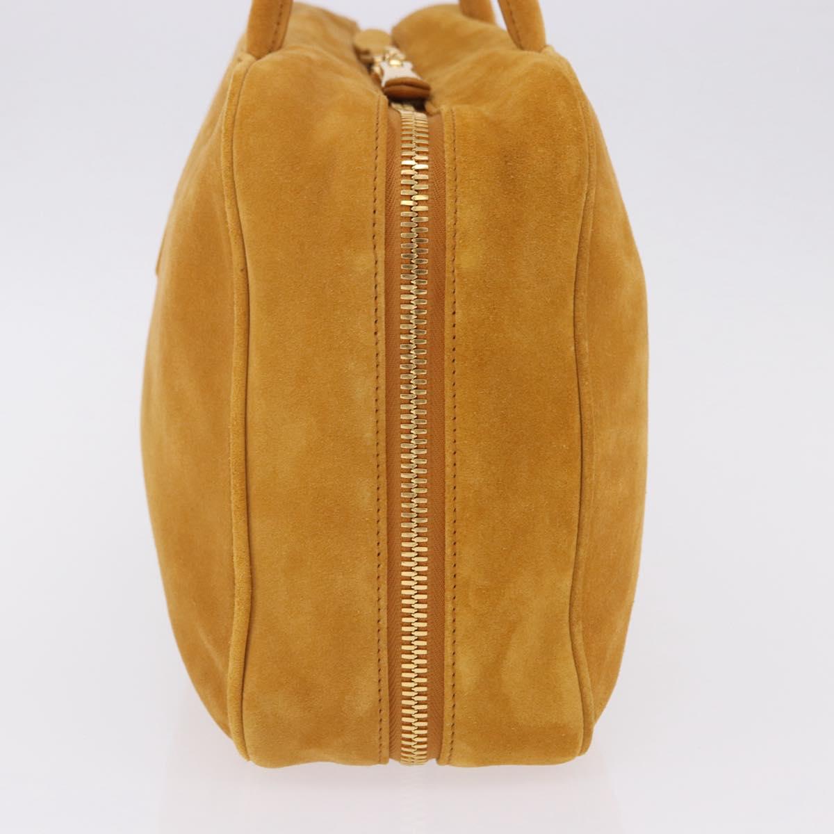 Miu Miu Beau Shoulder Bag Suede Yellow Gold Auth ka5957SAM
