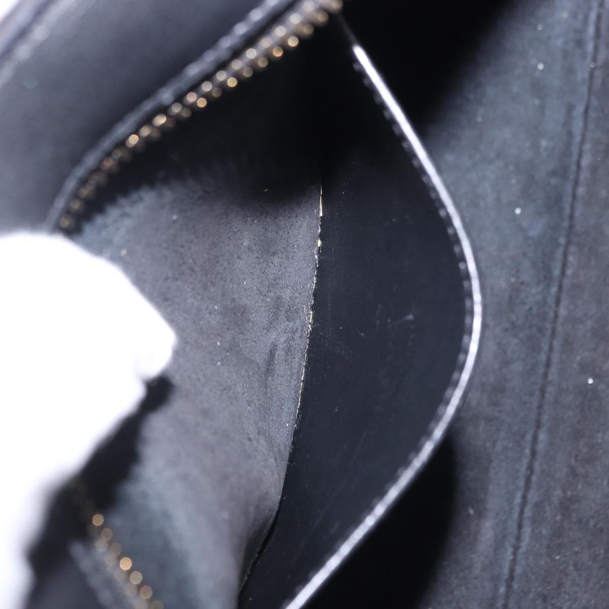 SAINT LAURENT Baby Cabas Hand Bag Leather 2way Black Gold 311210 Auth ka5959V