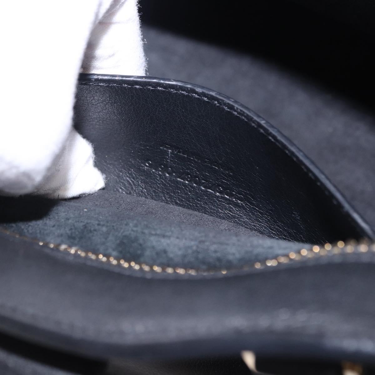 SAINT LAURENT Baby Cabas Hand Bag Leather 2way Black Gold 311210 Auth ka5959V