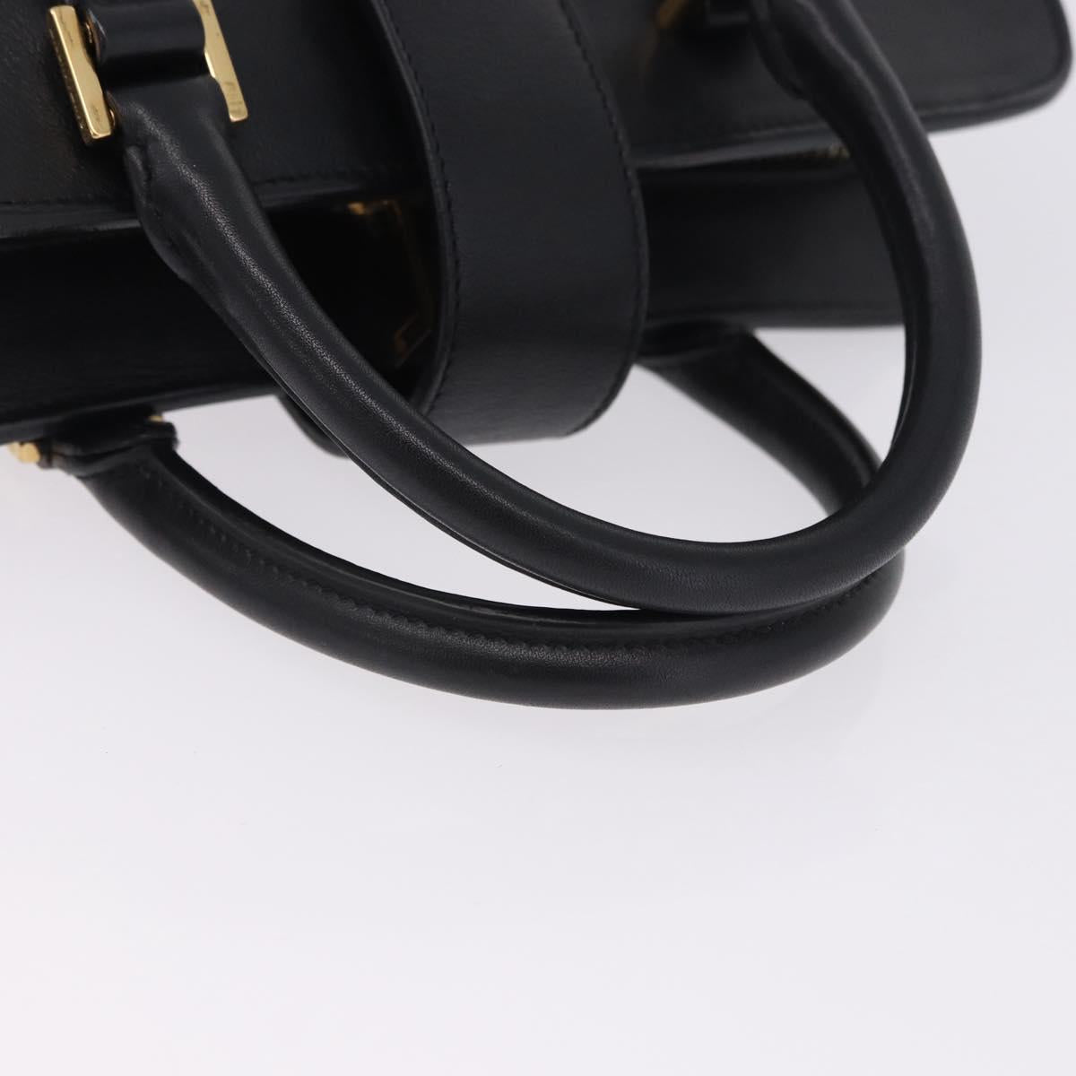 SAINT LAURENT Baby Cabas Hand Bag Leather 2way Black Gold 311210 Auth ka5959V