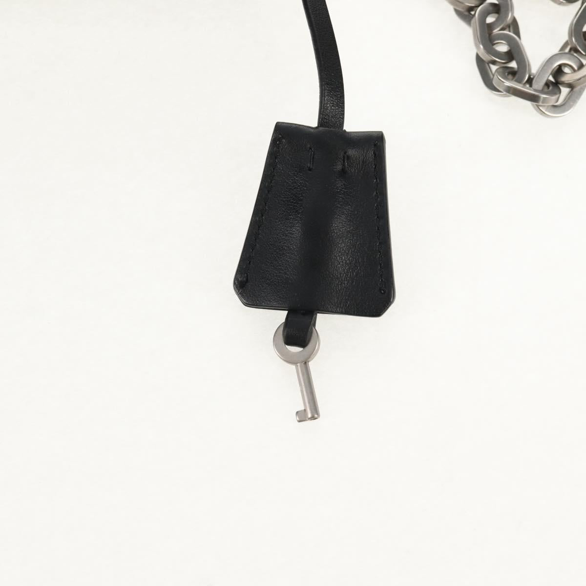 PRADA Chain Shoulder Bag Nylon Yellow Silver Auth ka595V