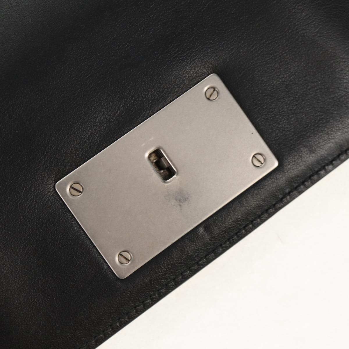 PRADA Chain Shoulder Bag Nylon Yellow Silver Auth ka595V