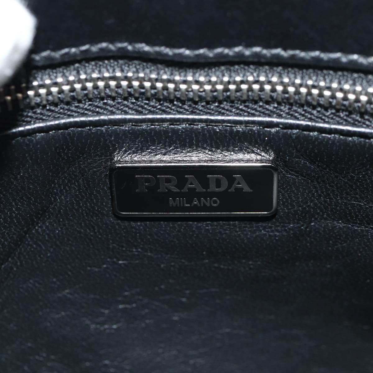 PRADA Chain Shoulder Bag Nylon Yellow Silver Auth ka595V