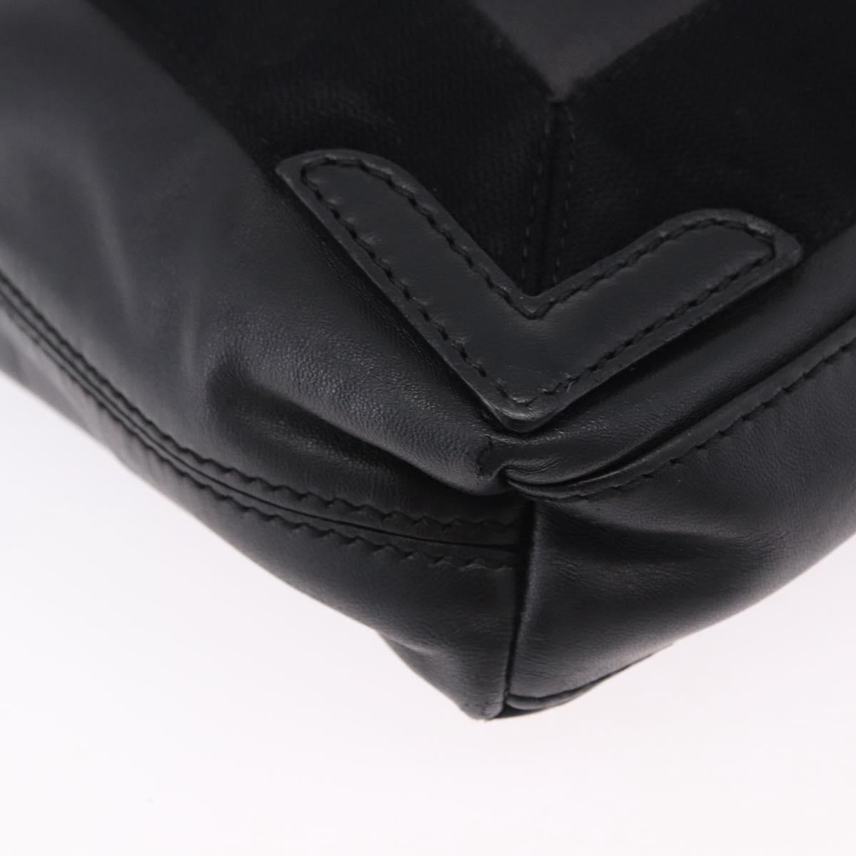 BALENCIAGA Navy Cabas XS Hand Bag Leather 2way Black Silver 390346 Auth ka5961