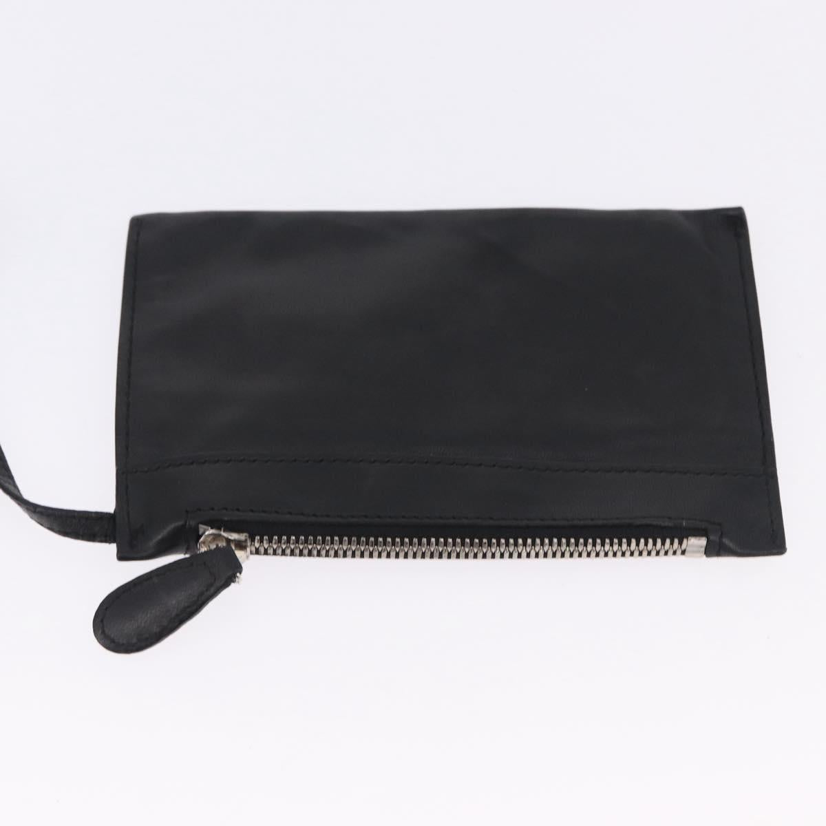 BALENCIAGA Navy Cabas XS Hand Bag Leather 2way Black Silver 390346 Auth ka5961