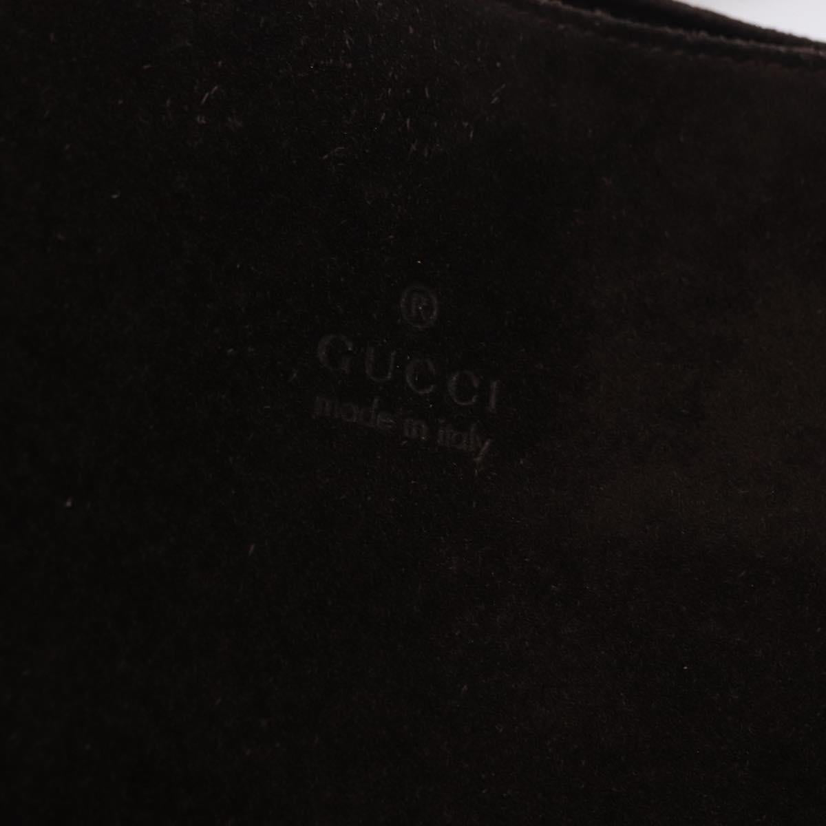 GUCCI Shoulder Bag Suede Brown Silver 001 3191 1705 Auth ka5965