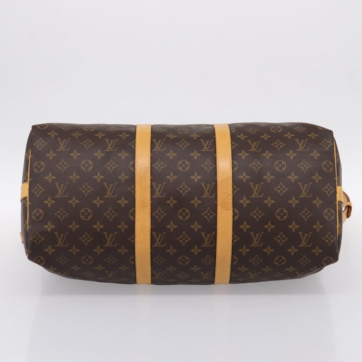 LOUIS VUITTON Monogram Keepall Bandouliere 50 Boston Bag M41416 LV Auth ka5966