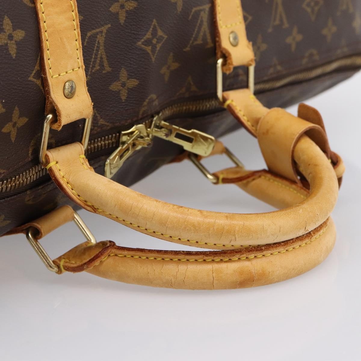 LOUIS VUITTON Monogram Keepall Bandouliere 50 Boston Bag M41416 LV Auth ka5966