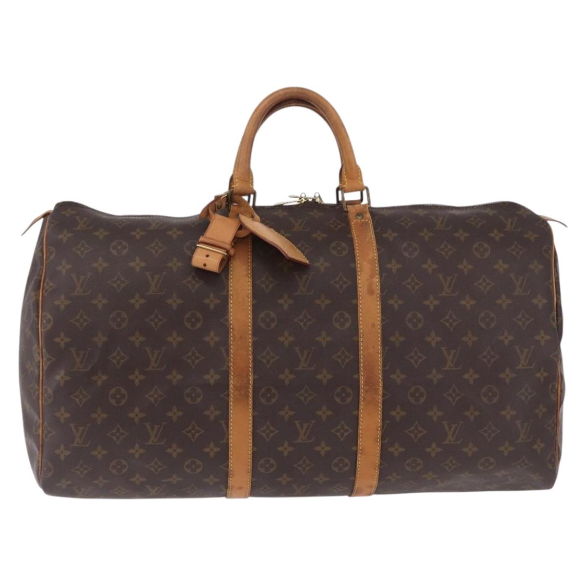 LOUIS VUITTON Monogram Keepall 55 Boston Bag M41424 LV Auth ka5967