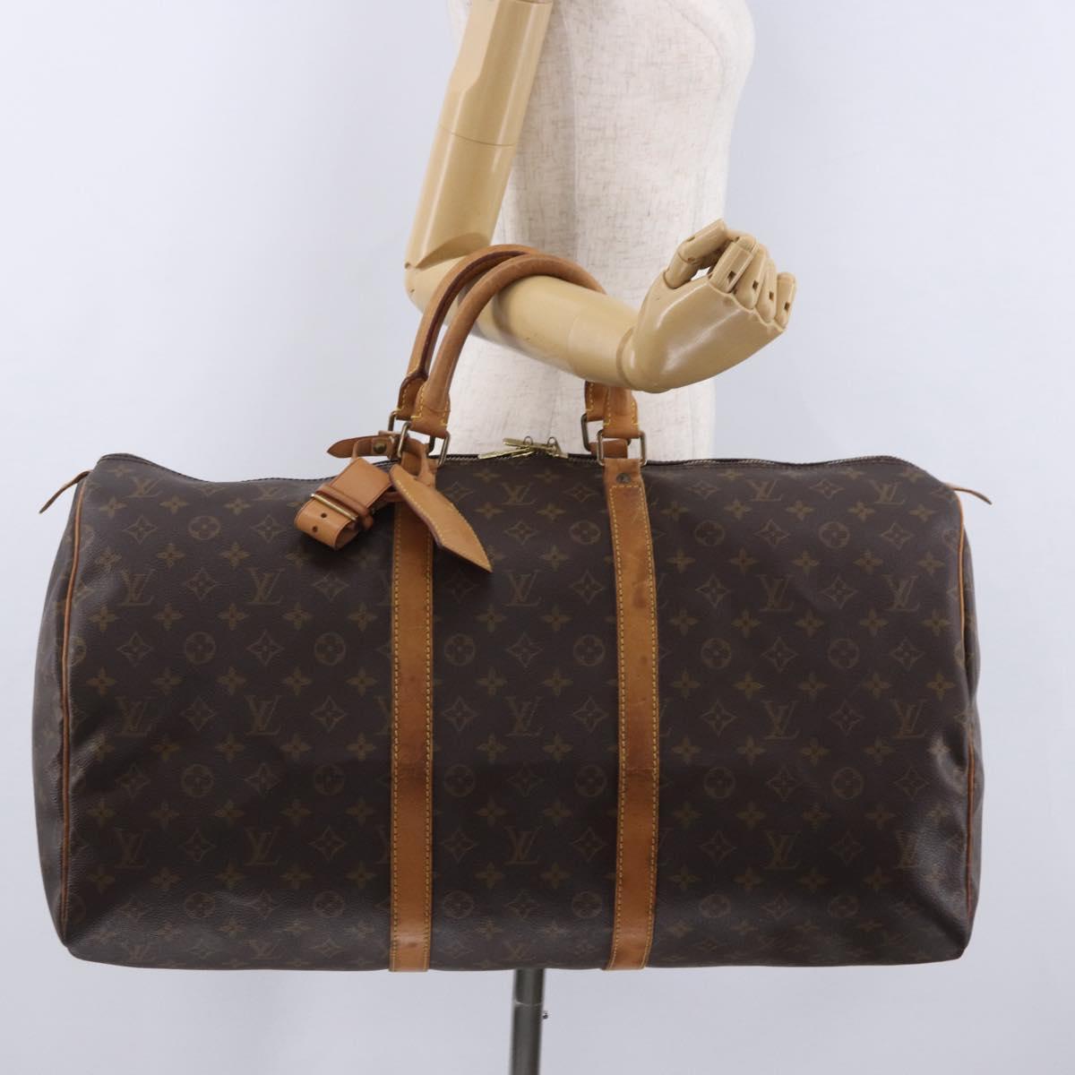 LOUIS VUITTON Monogram Keepall 55 Boston Bag M41424 LV Auth ka5967