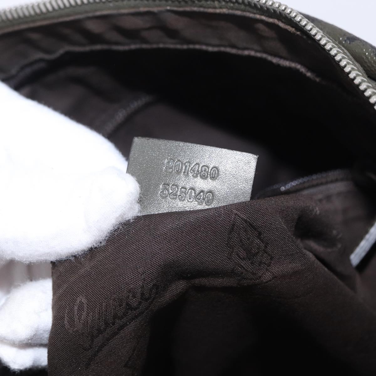 GUCCI GG Implementation Business Bag PVC Green Silver 201480 Auth ka5968