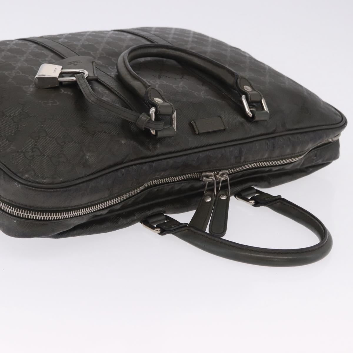 GUCCI GG Implementation Business Bag PVC Green Silver 201480 Auth ka5968