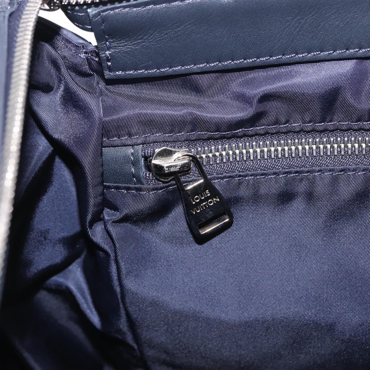 LOUIS VUITTON LV Cup V Line Cross Bag Leather Navy Silver M50443 LV Auth ka5969A