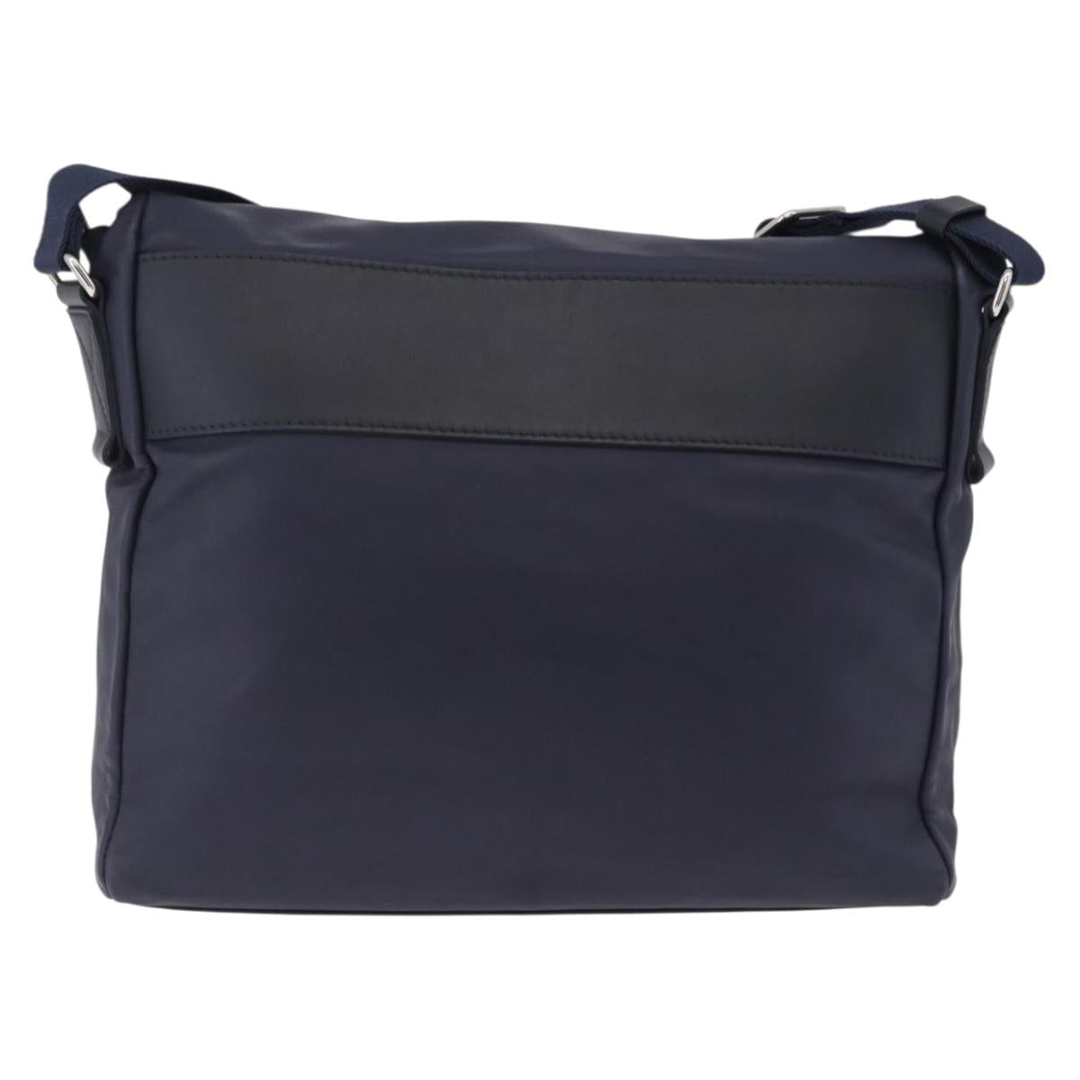 LOUIS VUITTON LV Cup V Line Cross Bag Leather Navy Silver M50443 LV Auth ka5969A
